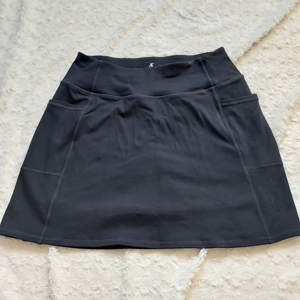 Skechers Black A-Line Mini Skort Athletic Tennis Golf Casual Activewear Leisure